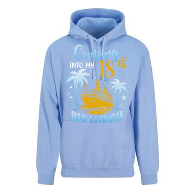 Cruising Into My 18th Birthday Year Old Cruise Party Boat Unisex Surf Hoodie