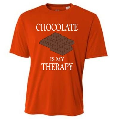 Chocolate Is My Therapy Sweets Chocolatier Cute Gift Cooling Performance Crew T-Shirt