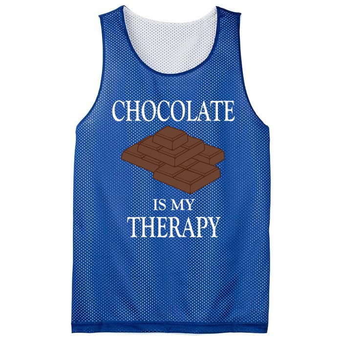 Chocolate Is My Therapy Sweets Chocolatier Cute Gift Mesh Reversible Basketball Jersey Tank