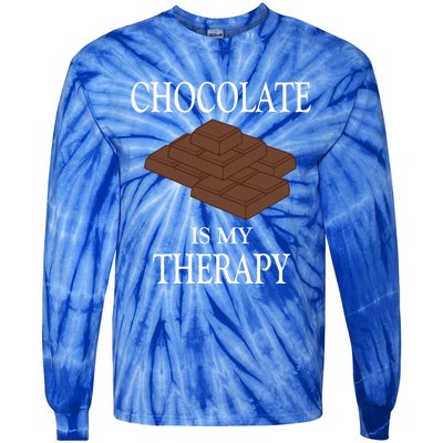 Chocolate Is My Therapy Sweets Chocolatier Cute Gift Tie-Dye Long Sleeve Shirt