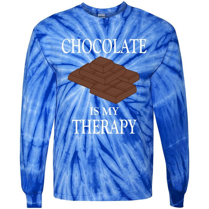 Chocolate Is My Therapy Sweets Chocolatier Cute Gift Tie-Dye Long Sleeve Shirt