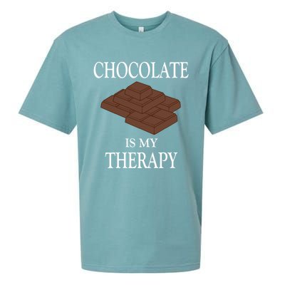 Chocolate Is My Therapy Sweets Chocolatier Cute Gift Sueded Cloud Jersey T-Shirt