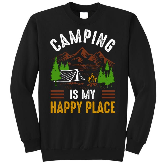 Camping Is My Happy Place Vintage Sweatshirt