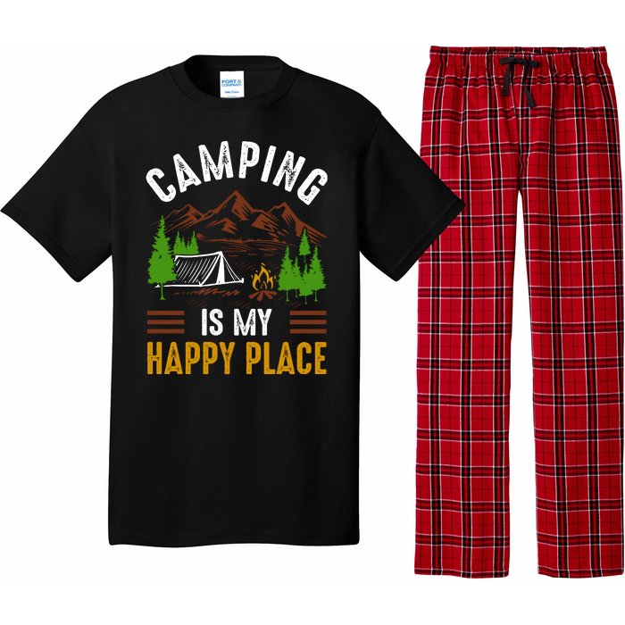 Camping Is My Happy Place Vintage Pajama Set