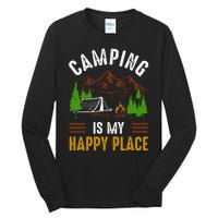 Camping Is My Happy Place Vintage Tall Long Sleeve T-Shirt