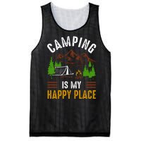 Camping Is My Happy Place Vintage Mesh Reversible Basketball Jersey Tank