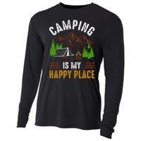 Camping Is My Happy Place Vintage Cooling Performance Long Sleeve Crew