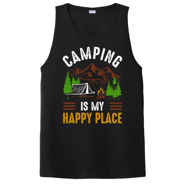 Camping Is My Happy Place Vintage PosiCharge Competitor Tank