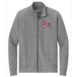 Coffee Is My Valentine Cute Coffee Lover Stretch Full-Zip Cadet Jacket