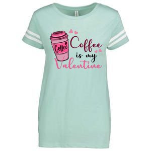 Coffee Is My Valentine Cute Coffee Lover Enza Ladies Jersey Football T-Shirt