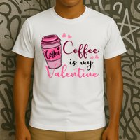 Coffee Is My Valentine Cute Coffee Lover T-Shirt
