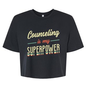 Counseling Is My Superpower School Counselor Gift Bella+Canvas Jersey Crop Tee