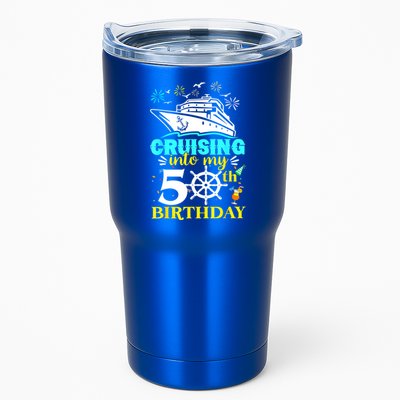Cruising Into My 50th Birthday 50 Year Old Cruise Birthday Tumbler