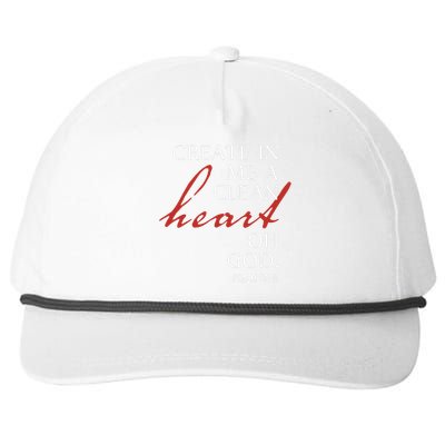 Create in Me a Clean Heart Oh God, Psalm 51 10 Snapback Five-Panel Rope Hat