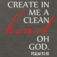 Create in Me a Clean Heart Oh God, Psalm 51 10 Cotton Canvas Backpack