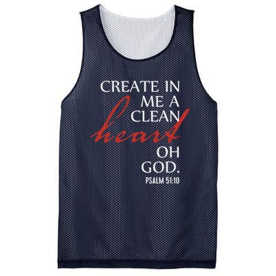 Create in Me a Clean Heart Oh God, Psalm 51 10 Mesh Reversible Basketball Jersey Tank