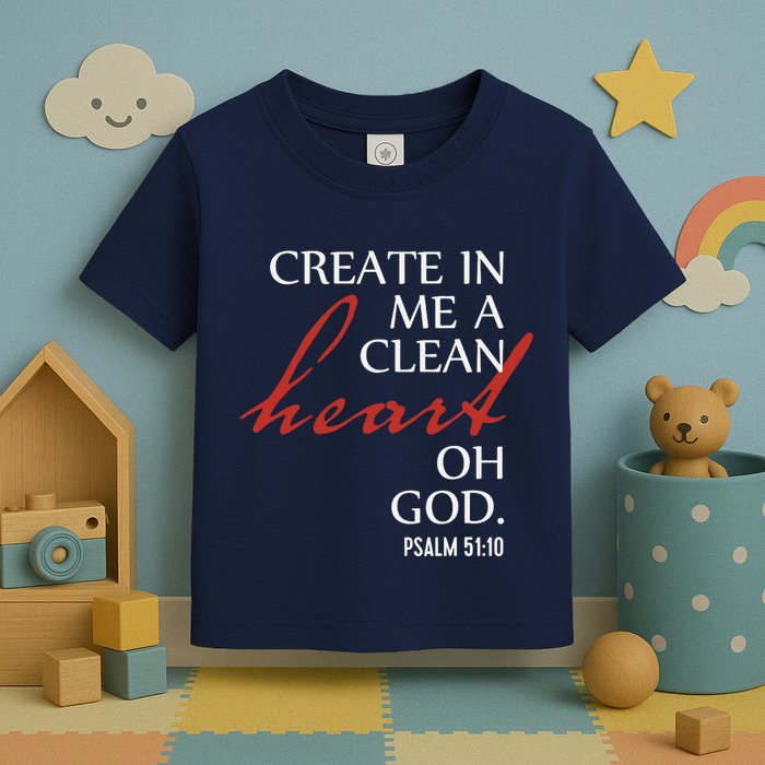 Create in Me a Clean Heart Oh God, Psalm 51 10 Toddler T-Shirt