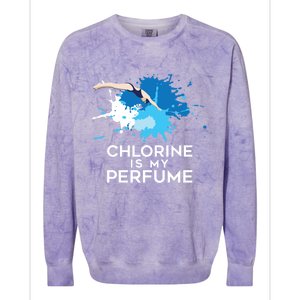 Chlorine Is My Perfume Swimming Great Gift Colorblast Crewneck Sweatshirt