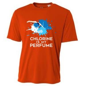 Chlorine Is My Perfume Swimming Great Gift Cooling Performance Crew T-Shirt