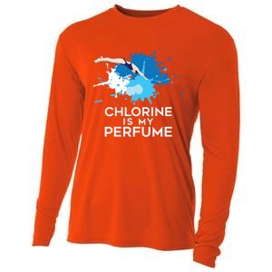 Chlorine Is My Perfume Swimming Great Gift Cooling Performance Long Sleeve Crew