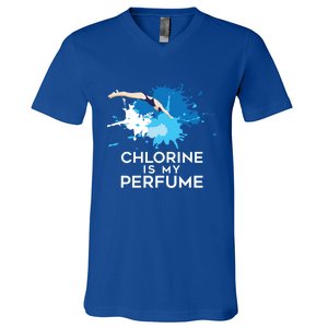 Chlorine Is My Perfume Swimming Great Gift V-Neck T-Shirt