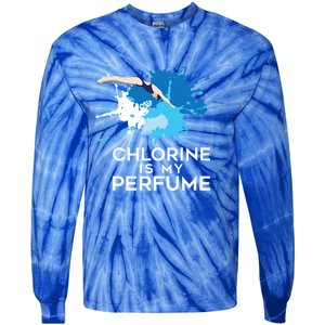 Chlorine Is My Perfume Swimming Great Gift Tie-Dye Long Sleeve Shirt