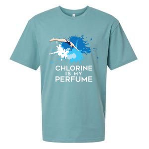 Chlorine Is My Perfume Swimming Great Gift Sueded Cloud Jersey T-Shirt