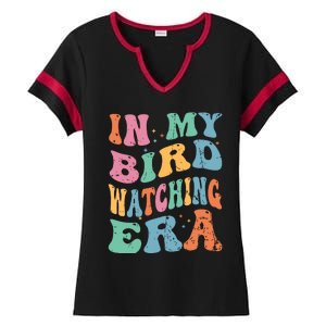 Cute In My Bird Watching Era Funny Birds Lovers Ladies Halftime Notch Neck Tee