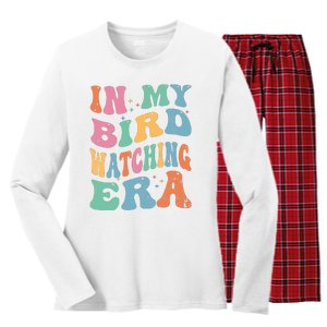 Cute In My Bird Watching Era Funny Birds Lovers Women's Long Sleeve Flannel Pajama Set 