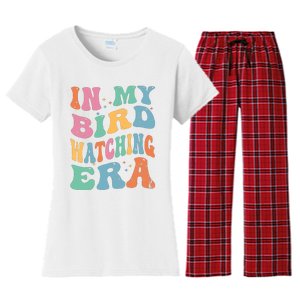 Cute In My Bird Watching Era Funny Birds Lovers Women's Flannel Pajama Set