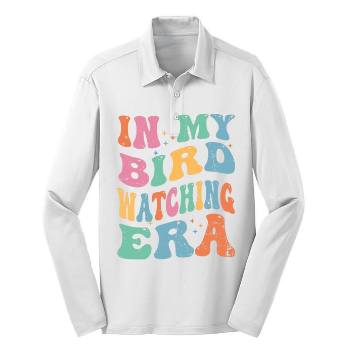 Cute In My Bird Watching Era Funny Birds Lovers Silk Touch Performance Long Sleeve Polo