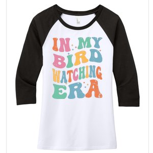 Cute In My Bird Watching Era Funny Birds Lovers Women's Tri-Blend 3/4-Sleeve Raglan Shirt