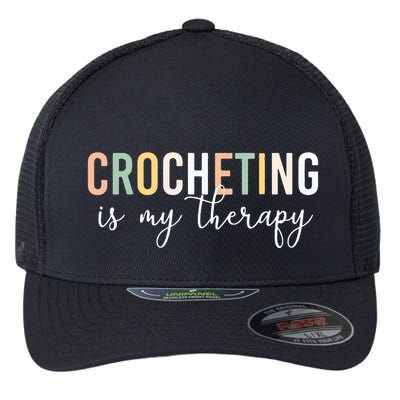 Crocheting Is My Therapy Flexfit Unipanel Trucker Cap