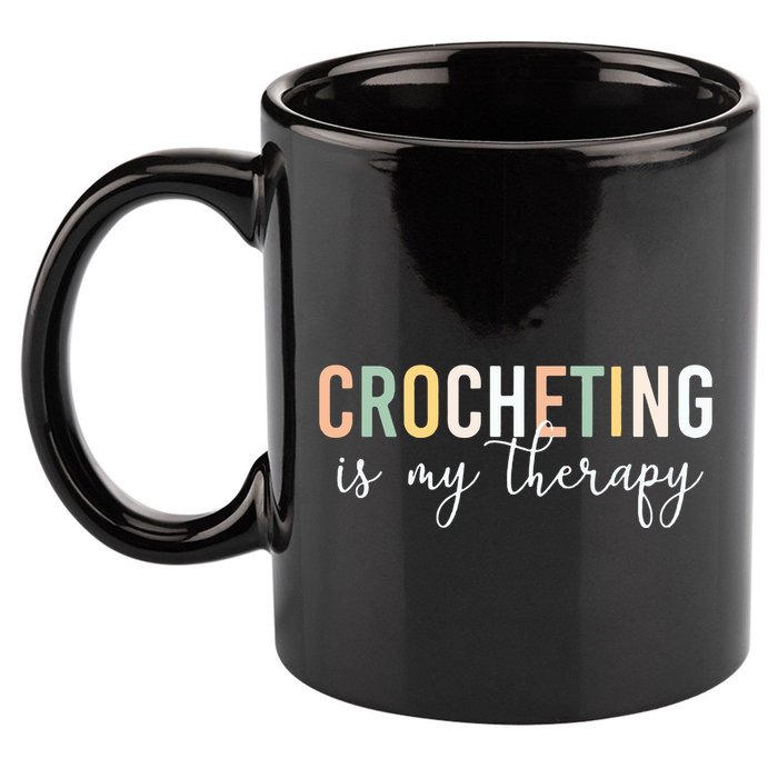 Crocheting Is My Therapy 11oz C Handle Ceramic Mug
