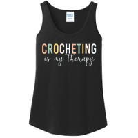 Crocheting Is My Therapy Ladies Essential Tank