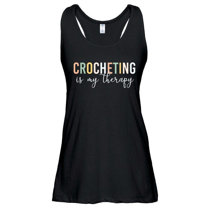 Crocheting Is My Therapy Ladies Essential Flowy Tank