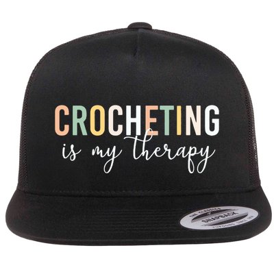 Crocheting Is My Therapy Flatbill Hat