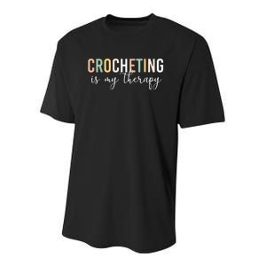 Crocheting Is My Therapy Youth Performance Sprint T-Shirt