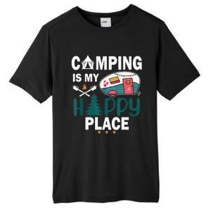 Camping Is My Happy Place funny camping Tall Fusion ChromaSoft Performance T-Shirt