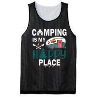 Camping Is My Happy Place funny camping Mesh Reversible Basketball Jersey Tank