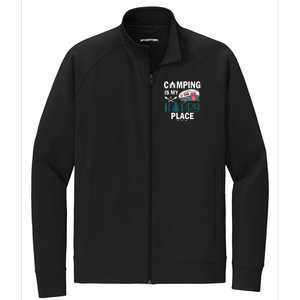 Camping Is My Happy Place funny camping Stretch Full-Zip Cadet Jacket