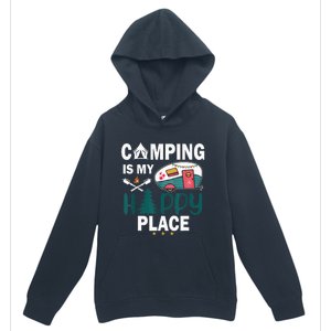 Camping Is My Happy Place funny camping Urban Pullover Hoodie