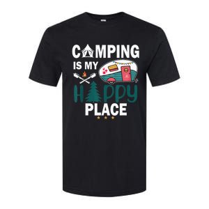 Camping Is My Happy Place funny camping Softstyle CVC T-Shirt