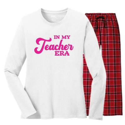 Cute In My Teacher Era School Women's Long Sleeve Flannel Pajama Set 