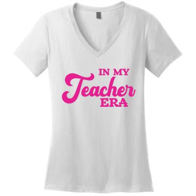 Cute In My Teacher Era School Women's V-Neck T-Shirt