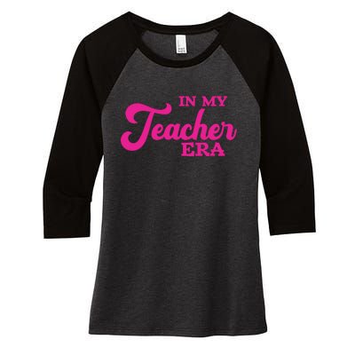 Cute In My Teacher Era School Women's Tri-Blend 3/4-Sleeve Raglan Shirt