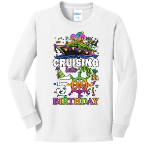 Cruising Into My 50th Birthday 50 Years Old Birthday Mardi Gras Kids Long Sleeve Shirt