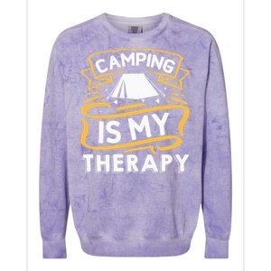 Camping Is My Therapy funny camping Colorblast Crewneck Sweatshirt