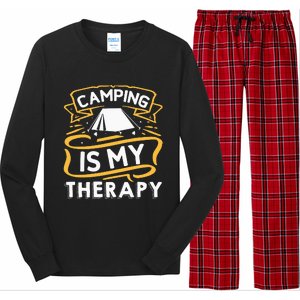 Camping Is My Therapy funny camping Long Sleeve Pajama Set