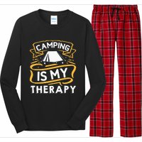 Camping Is My Therapy funny camping Long Sleeve Pajama Set